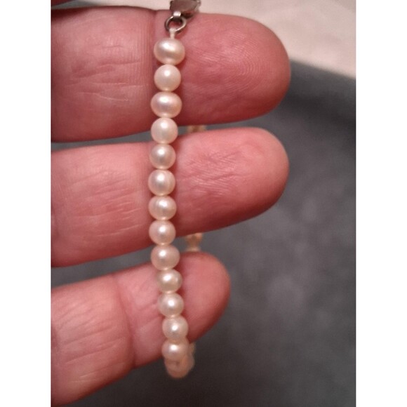 Vintage Genuine Pearl Sterling Bracelet - Picture 2 of 5